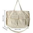 thumbnail image 6 of Canvas Messenger Bag Large Hobo Crossbody Bag with Multiple Pockets for Women and Men Shoulder Tote Bag, 6 of 6