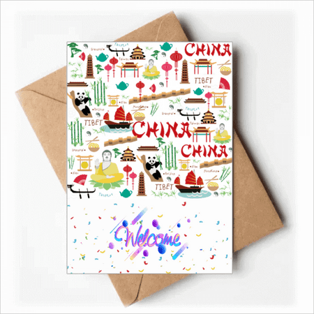 china panda Welcome Back Greeting Cards Envelopes Blank