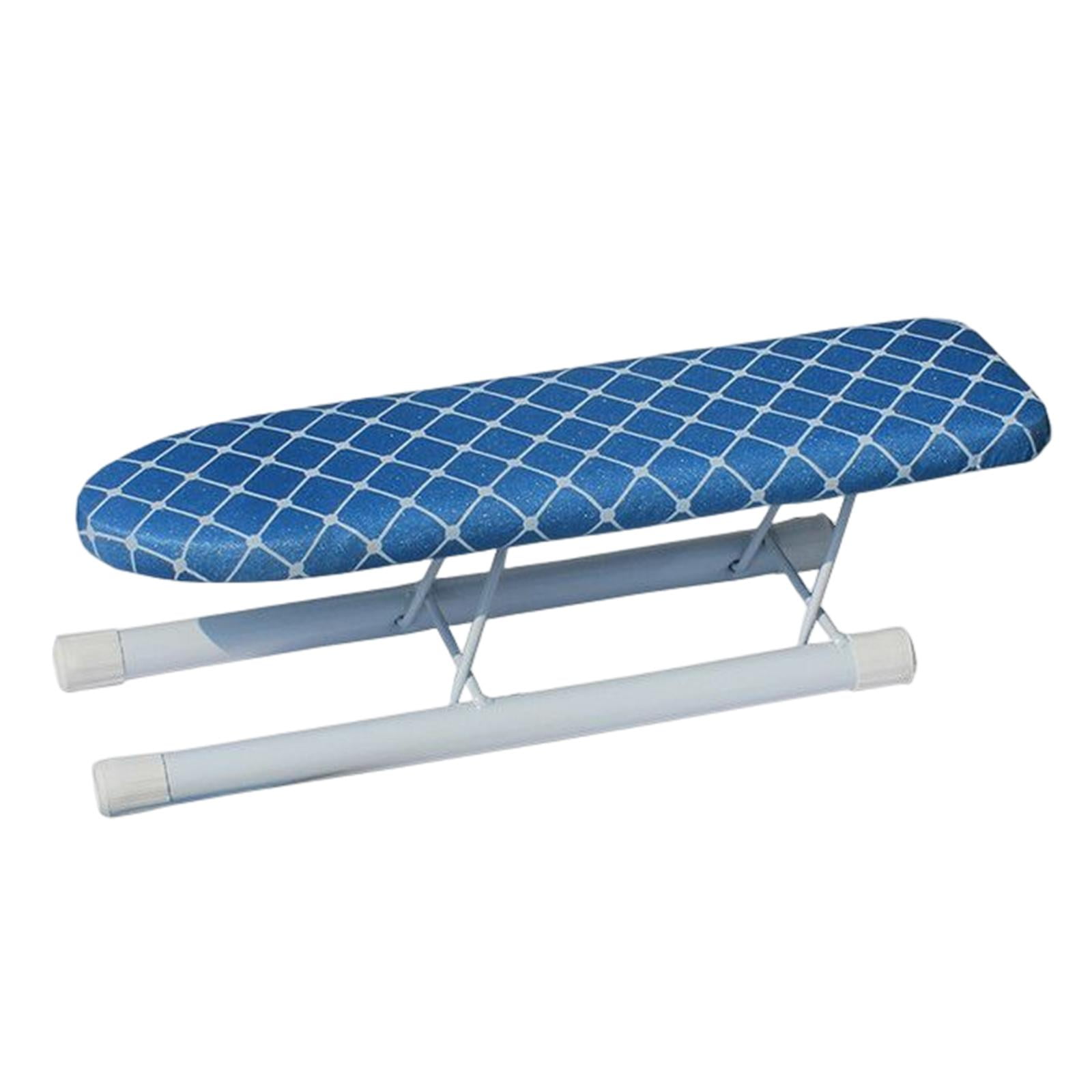 Portable Tabletop Ironing with Folding Legs Ironing Accessories High Temperature Resistant Thickened for Laundry Rooms Blue