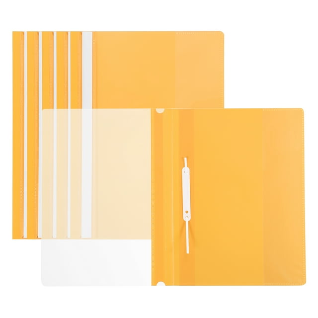 Unique Bargains Report Covers, 6 Pcs Plastic Clear Front File Sheet Document Presentation Binder Folder Protector, Yellow