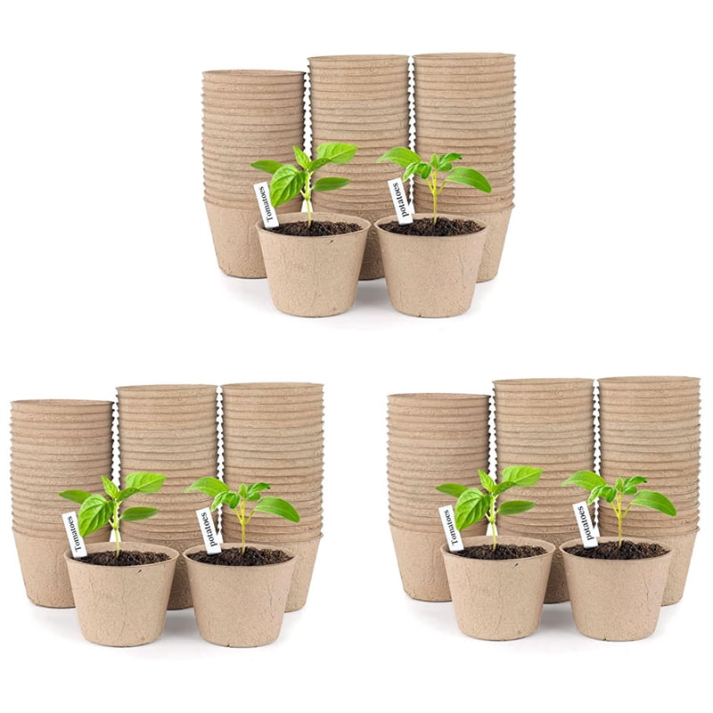 Peat Pots, 210 Pcs 4 Inch Plant Starting Pots with Drainage Holes