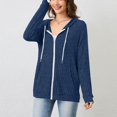 thumbnail image 4 of Zip Up Sweater Women Lightweight Knit Hoodie Long Sleeve Hooded Sweatshirt Trendy Fall Cardigan Jacket Outwear, 4 of 5