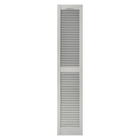 Louvered: Builders Edge Shutters & Hardware Louvered Vinyl Exterior Shutters Pair in #030 Paintable 010120036030