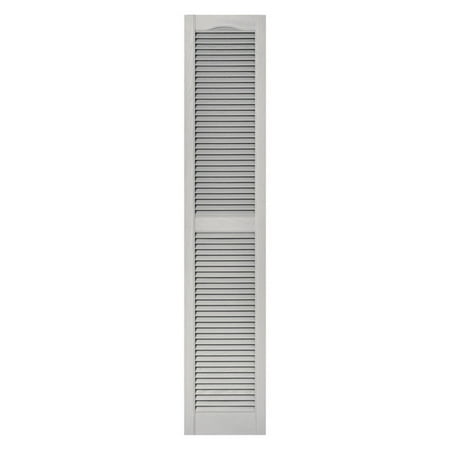 Louvered: Builders Edge Shutters & Hardware Louvered Vinyl Exterior Shutters Pair in #030 Paintable 010120036030