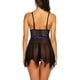 thumbnail image 5 of Gibobby Conjunto ropa interior mujer Ropa Lencería para Mujer Encaje Interior Halter Chemise V Cuello Camisón Sexy Ropa de Dormir Camisón Malla(Azul, M), 5 of 5