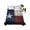 Blue DarkRed Beige, variant on Twin Size Flat Sheet Only, Black White Soft Brushed Microfiber Bed Sheets, Retro Stars Stripes Flag Shabby Chic Texture Hotel Quality Breathable Bedding Top Sheet, Easy Care, 66"x96"