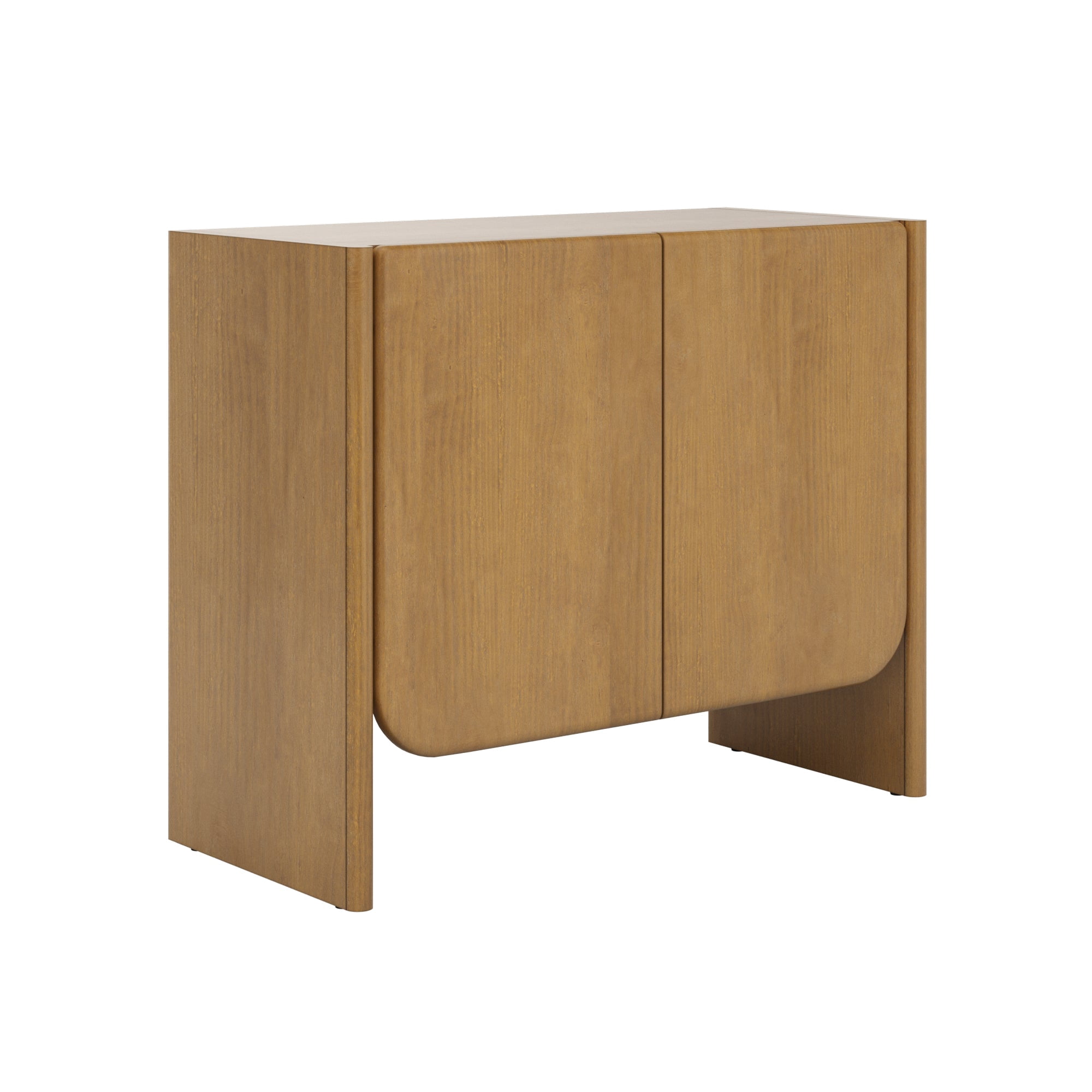 Nathan James Jacala Mid Century Modern Entryway Storage Cabinet with Doors, Living Room Accent Cabinet with Wood Frame, Light Brown
