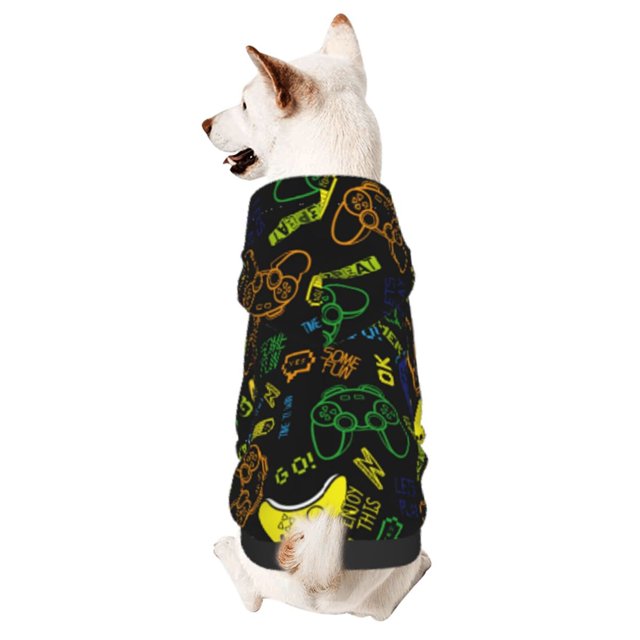 Fotbe Game Play Sudadera con Estampado para Perros Pequeños – Suéter con Capucha para Mascotas, Tela Suave de Forro Polar con Bolsillo-X-Small