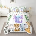 thumbnail image 3 of Feelyou Dreamy Axolotl Animal Twin Bedding Sets 7-Piece, Cartoon Cheetah Elephant Zebra Lover Bedding Comforter Set, Teens Kids Boys Girls Reversible Sheet Sets, Ultra Soft Bedroom Decor, 3 of 9