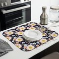 thumbnail image 3 of Pioneer Flower Floral Print Pattern Kitchen Dish Drying Mat 1 Pack, Ultra Absorbent Microfiber Drainer Mat, 16"x18", 3 of 6