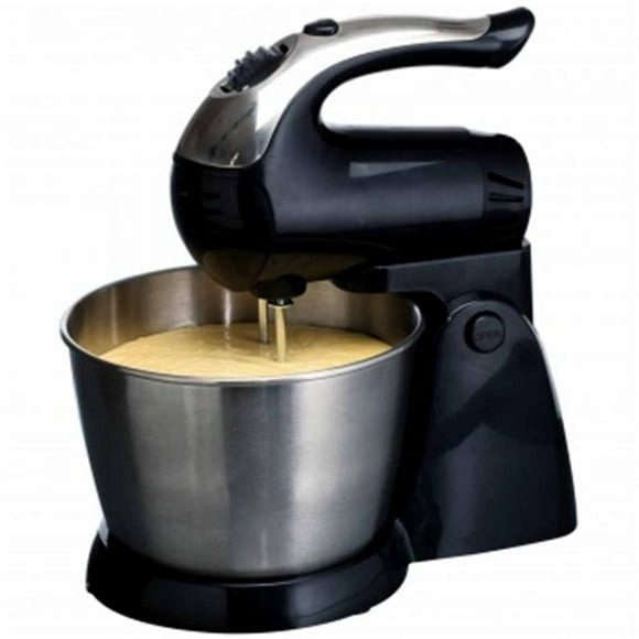 5-Speed 200 Watt Stand Mixer Stainless Steel Bowl, Black