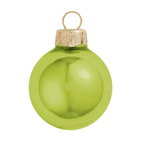 40ct Shiny Soft Yellow Glass Ball Christmas Ornaments 1.25" (30mm)