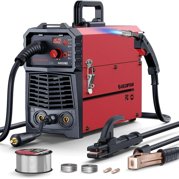 ARCCAPTAIN 4 in 1 MIG Welder,Gas MIG/Gasless MIG//Lift TIG/MMA Stick Welder, Welder Machine with Synergy for Beginner IGBT Inverter Portable Welder 110V 220V Welding Machine