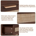 thumbnail image 4 of LELELINKY 2pc 3-Drawer Storage Nightstand, 31.5" Wide Rattan Bedside Table - Boho Tall Cabinet for Bedroom, Living Room - Brown Finish, 4 of 7