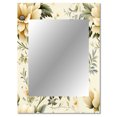 thumbnail image 2 of Designart "Simplistic Victorian Elegance I" Floral Wall Mirror, Printed White Wall Mirror, Traditional Bathroom Wall Mirror, Decorative Floral Mirror - 30x40 Inch, 2 of 5