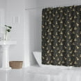 thumbnail image 2 of Dark Christmas Golden Reindeer Pattern Shower Curtain 72"x84" ,Bathroom Decorative Shower Curtains Set with 12 Hooks,Modern Waterproof Washable Shower Curtain, 2 of 6