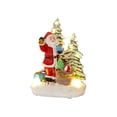 thumbnail image 3 of Escena navideña en miniatura iluminada con decoración musical, estatuilla de resina, exhibidores navideños para coche, escaparate, buena artesanía Papa Noel BLESIY Centros de mesa de escritorio, 3 of 8