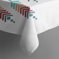 thumbnail image 5 of Multicolor Ethnic Geometric Border Pattern Rectangle Tablecloth 60"x102",Waterproof Polyester Rectangle Table Cloth, Wipeable Spillproof Polyester Tablecloth for Dining, Camping, Indoor and Outdoor, 5 of 6
