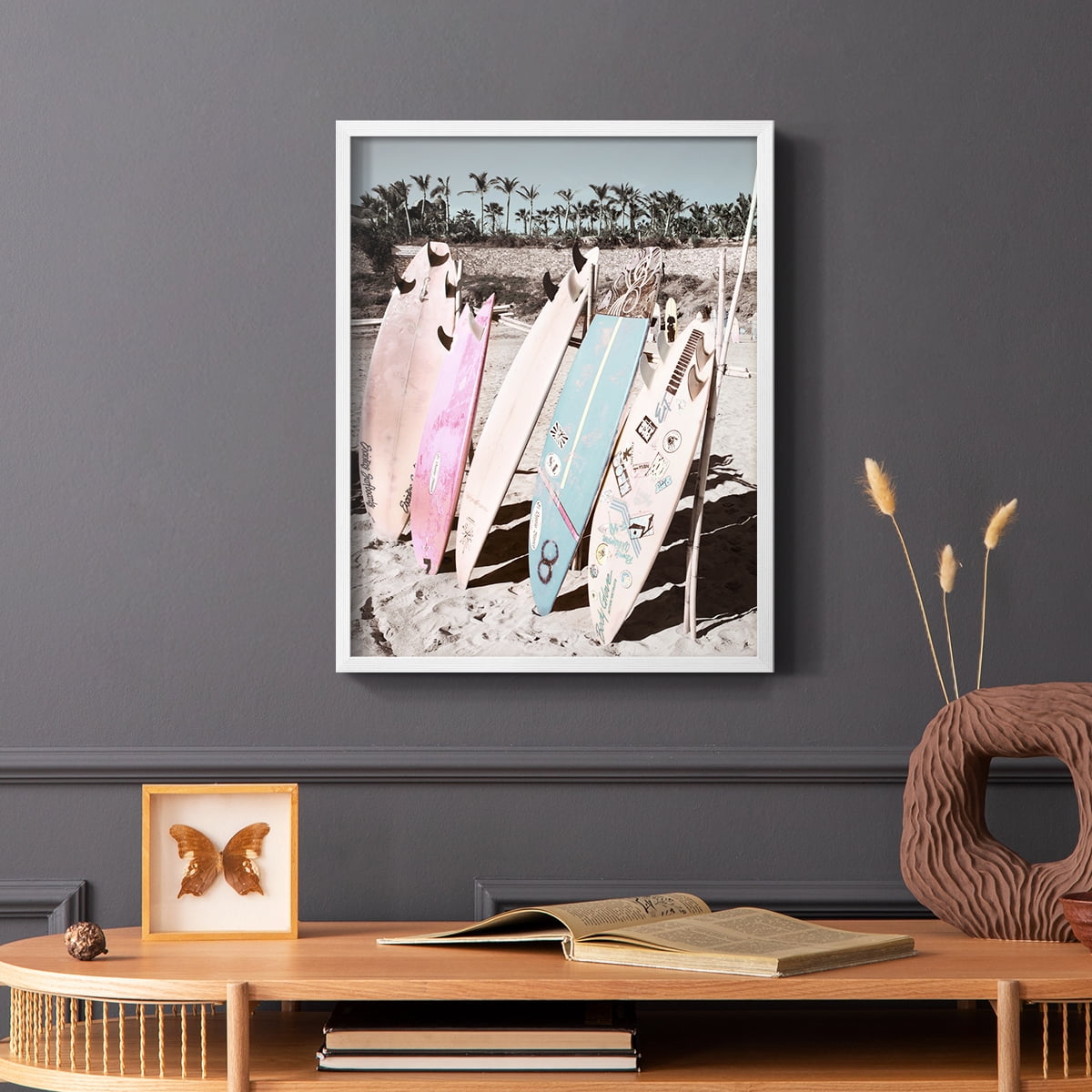 Wave Ready Framed Print in White Solid Wood 8 x 10 Framed Print