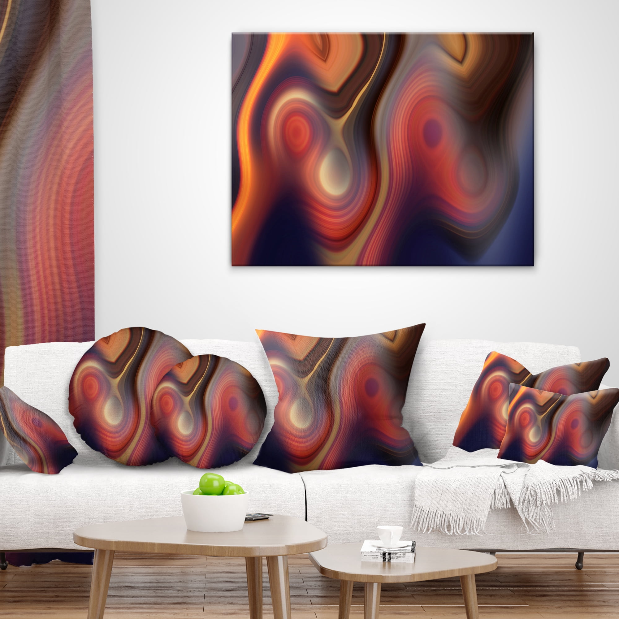Designart Beautiful Texture of Colors - Abstract Throw Pillow - 16x16