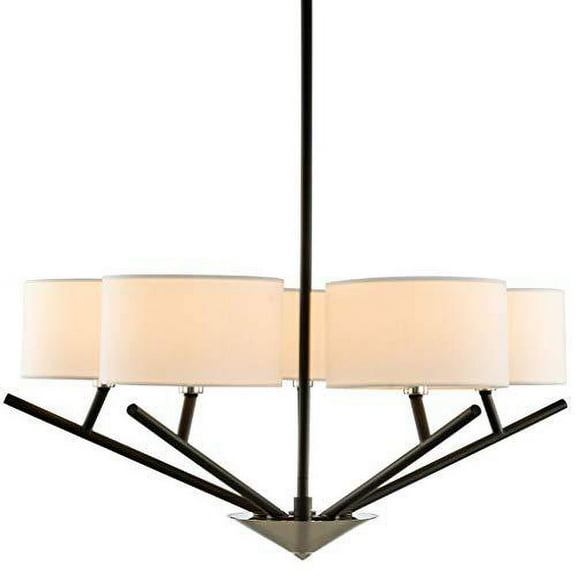 Kalco Lighting Tahoe 26" Contemporary 5-light Fabric Chandelier in Matte Black