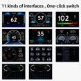 thumbnail image 3 of Speravity Velocímetro Digital LCD HUD con cable para coche, odómetro, tablero de instrumentos delantero del vehículo, voltaje, velocidad giratoria, Trazadores de navegación Speravity VI009604-00B, 3 of 6