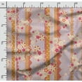 thumbnail image 2 of Soimoi Chinese Floral Printed, Japan Crepe SatinFabric, by The Yard 54 Inch Wide, Decorative Sewing Fabric for Dresses Kimonos Gowns, Lavender, 2 of 5