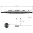 thumbnail image 3 of Gaderth 4 M/13 FT Large Patio Umbrella, Extra Wide Rectangular Outdoor Table Umbrella With 12 Ribs, Crank Lift and UV Protection, Heavy Duty Market Umbrella for Patio Backyard Pool Garden, No Base, 3 of 8