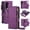 Darkpurple, variant on Sanwo for Samsung Galaxy Z Fold 5 Crossbody Wallet Case with Detachable Magnetic Phone Cover,RFID Blocking Faux Leather Flip Folio Cover with Zipper Pocket and Strap,Apricot