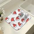 thumbnail image 4 of Yayeee Dish Drying Mat for Kitchen Counter 16" x 18" Microfiber Super Absorbent Coffee Decorative Pad, Santa Hats Pattern, 4 of 9