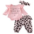 thumbnail image 1 of POINTERTECK Baby Girl‘s Pink Long Sleeve Romper+Leopard Pants+Headband Set Cqh, 1 of 6