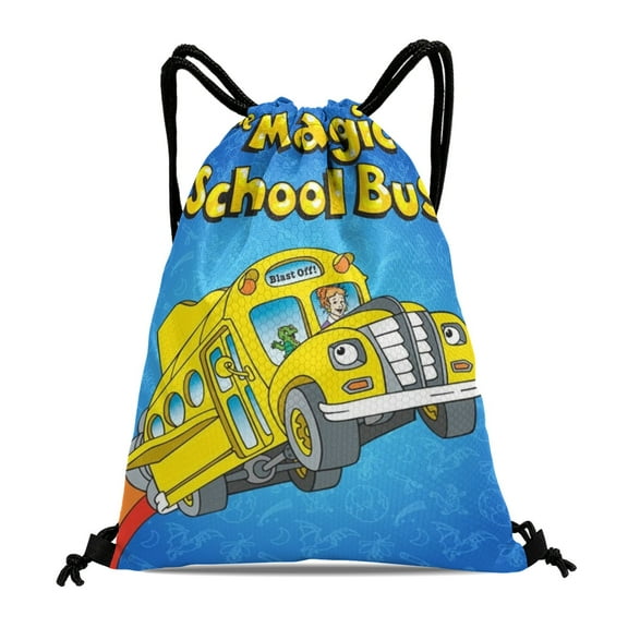 The Magic School Bus Rides Again Drawstring Backpack Bag Party Favors Goodies Merch Gym Waterproof Swimming Beach Fans