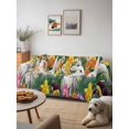 thumbnail image 6 of Easter Bunny Couch Cover, Yellow Flowers Vintage Country Leaves Pastoral Sofa Cover Blanket for 3 Cushion Couch, Sectional Sofa Slipcover Furniture Protector for Living Room Bedroom 71''x134'', 6 of 9