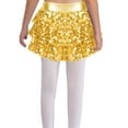 thumbnail image 4 of YiZYiF Kids Girls Sparkly Sequins Dance Skirt Tiered Ruffle Skorts Hip Hop Jazz Performance Costume Gold 8, 4 of 7