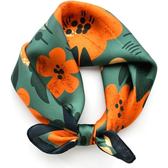 LAICAIW 100% Real Mulberry Silk Women Small Square Neck Scarfs 21" Lightweight Neckerchief Printed Headscarf Gift Pack