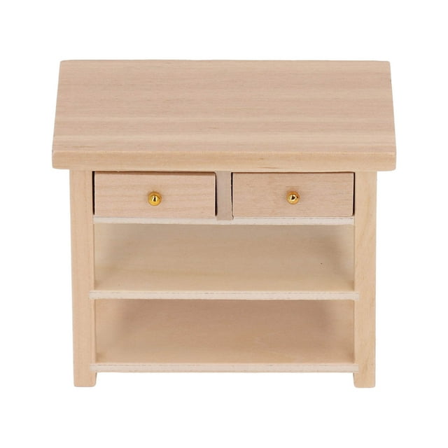 Gabinete de baño en miniatura, madera de abedul, Vintage, exquisito, Simple, multifuncional, DIY, Mini muebles para casa de muñecas 1/12