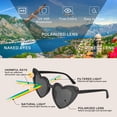 thumbnail image 6 of Fansbe Love Heart Shaped Sunglasses for Women,Fashion Cat Eye Mod Style Retro Glasses（Black*2）, 6 of 8