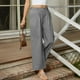 thumbnail image 5 of Karight Linen Dress Pants Women Wide Leg Business Casual Pants Loose High Waisted Palazzo Trousers with Pockets Beach Outfits, 5 of 8