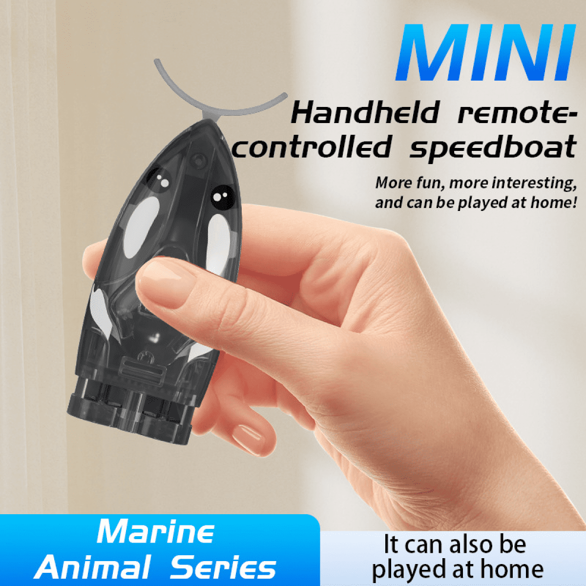 Mini Remote Control Boat for Kids, 360° Rotation RC Water Toys for Pool with Lights for Boys Girls Christmas Birthday Gifts - Shark
