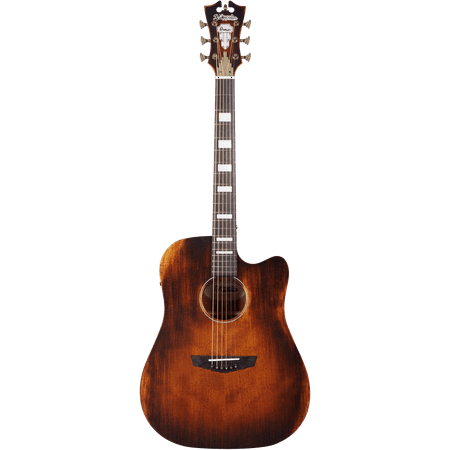D'Angelico Premier Bowery Acoustic-Electric Guitar - Aged Natural Mahogany