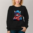 thumbnail image 5 of Women's  Crew Neck Pullover Cozy Clothes Autumn Winter-Cool Cat Print, 5 of 16