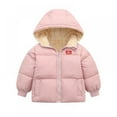 thumbnail image 2 of Kids Boys Girls Winter Down Jacket Coat Hood Thick Warm Fleece Snowsuit Outerwear For 1-6 Years, 2 of 11