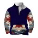 thumbnail image 2 of Sudadera sin capucha para hombre, informal, a la moda, con cuello alto, estampado étnico, cremallera, jersey de manga larga, blusa de poliéster para hombre, 2 of 5