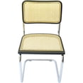 thumbnail image 2 of Marcel Breuer Cesca Cane Chrome Side Chair in Black, 2 of 9