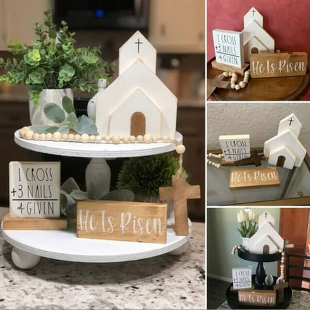 

2024 Easter Tray Decoration Tabletop Decoration 4 Piece Home Set