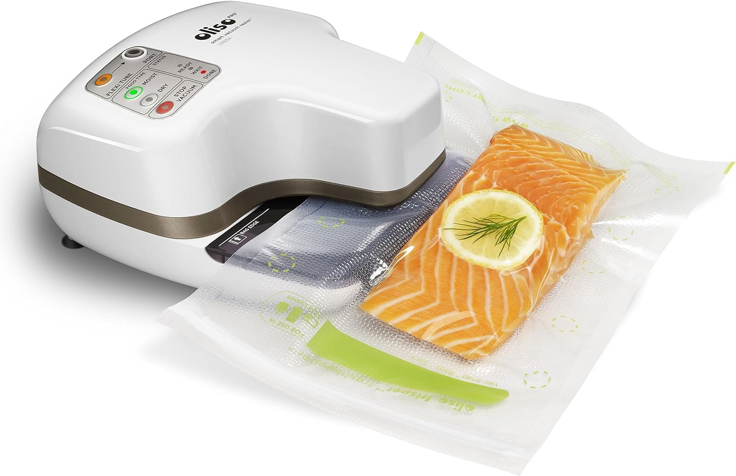 Oliso Pro VS95A Bundle, Smart Vacuum Sealer for Food Storage, with Various Bag Sizes, Red.