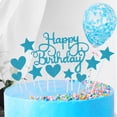 thumbnail image 3 of 1 Set Cake Card Easy-using Glitter Paper Pentagram Birthday Topper Ballon Set for Kid, 3 of 8