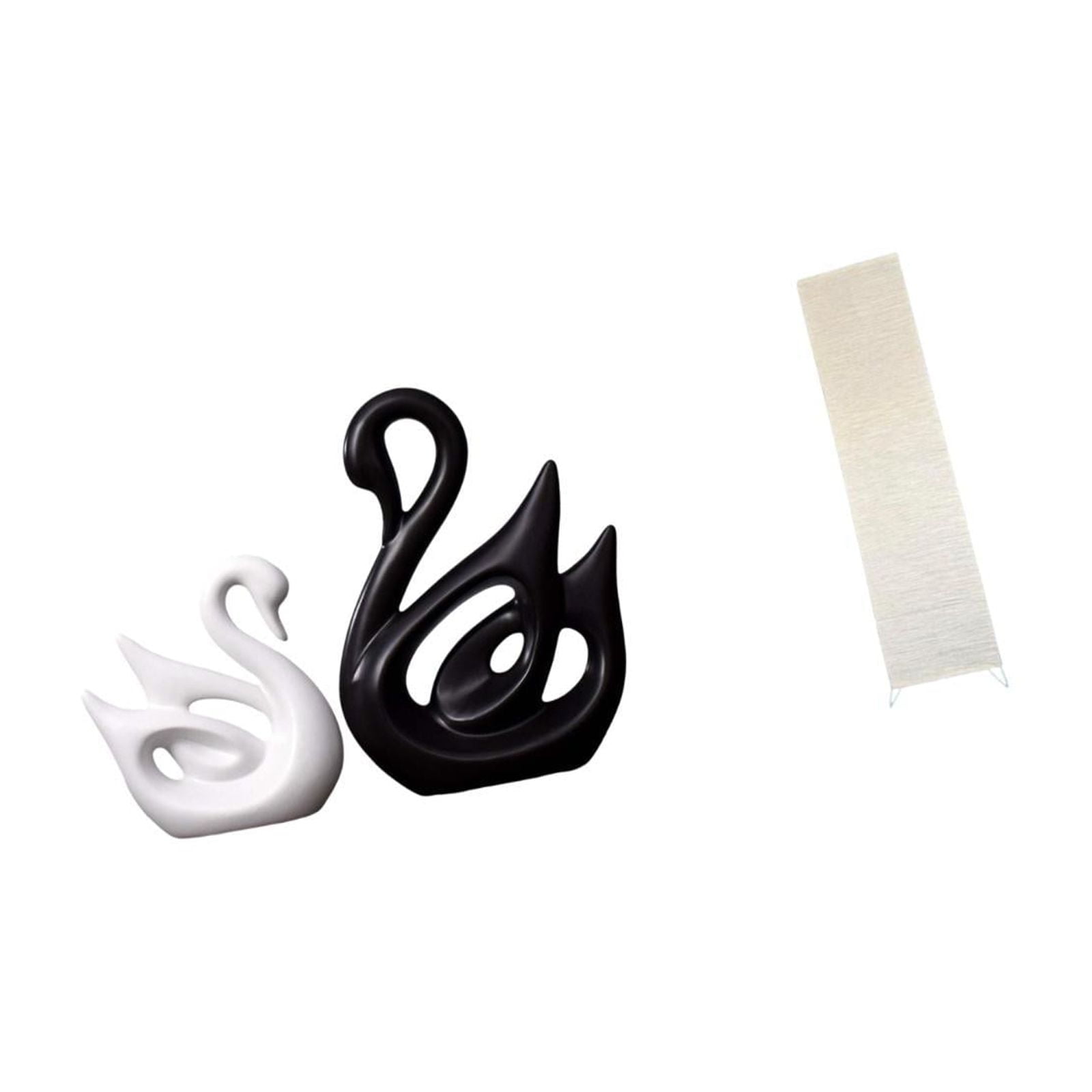 2 Pieces Ceramic Swan Statue Paper Floor Lamp Shade Deer Sculpture Minimalist Design for Living Room Office Decor
