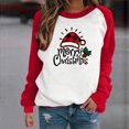 thumbnail image 1 of Hauts de Noël en Solde, Pull à Col Rond Imprimé Tendance pour Femmes, Manches Longues, Blouse Confortable, Chandail en Molleton Rouge TTG, 1 of 6