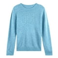 thumbnail image 3 of DuoJiaJ Sweaters for Women Fall Pullover Lightweight Long Sleeve Crewneck Cozy Knit Blouses Light Sweaters for Women Blue XL, 3 of 3